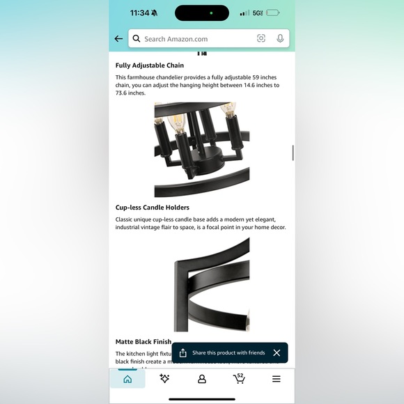 Farmhouse Antique Style Light Home Decor Kitchen Bathroom Light Black New Unused - Picture 10 of 11